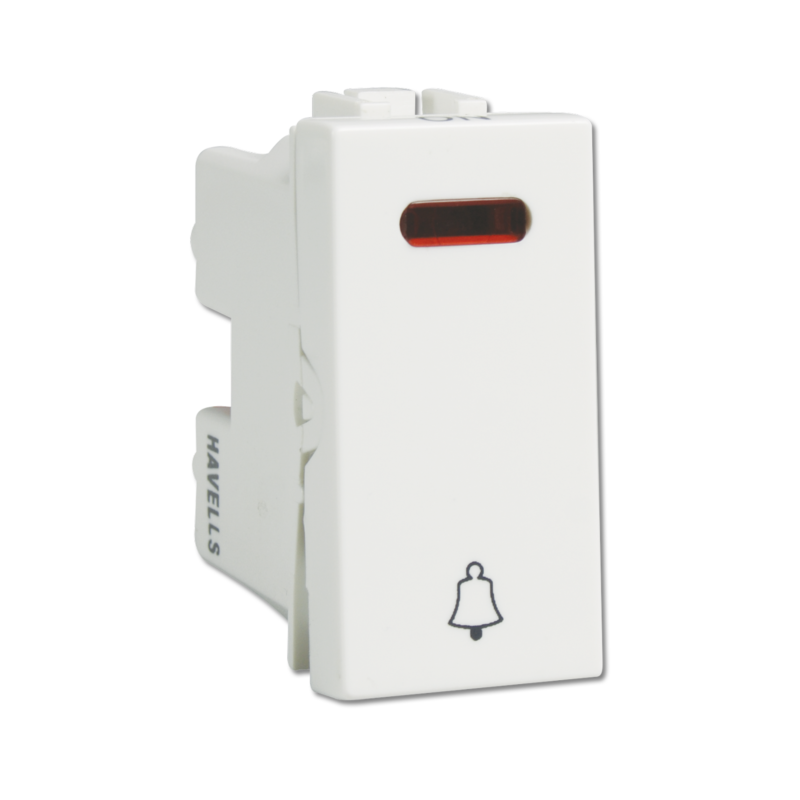 Havells Coral 6A bell push switch with indicator