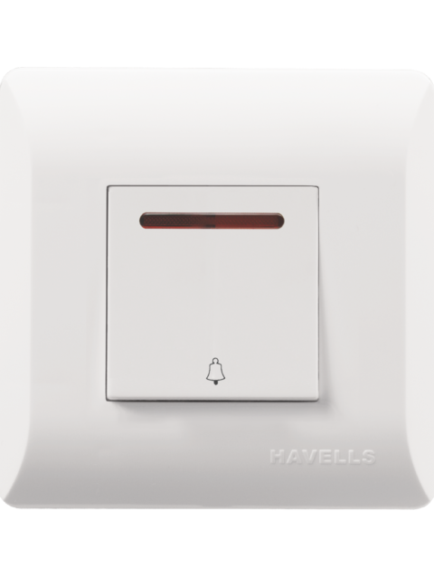 Havells Coral 6A mega bell push switch with indicator